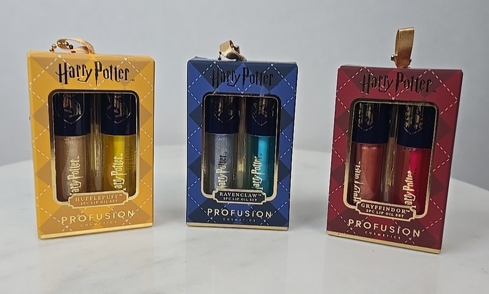 Profusion Cosmetics Harry Potter Holiday Lip Oil Set Of 3 Gryffindor Ravenclaw H